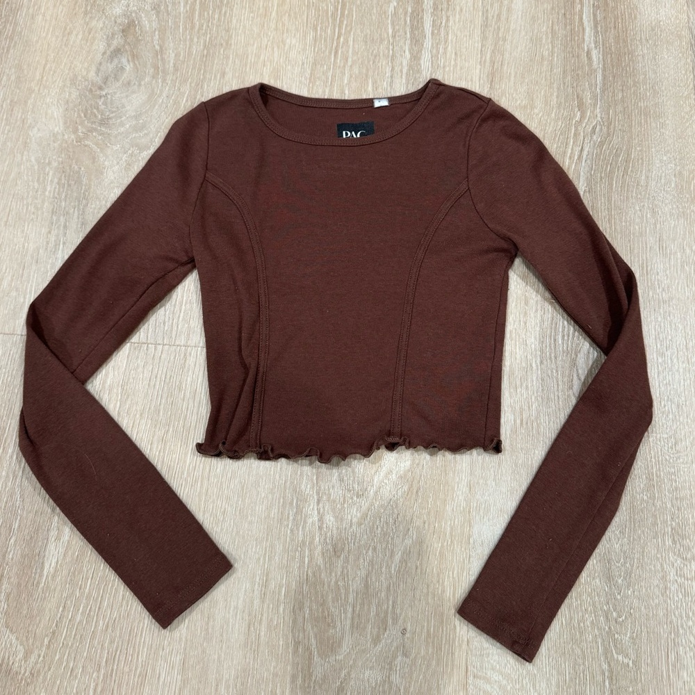 COPY - Brown PACSUN long sleeve crop top